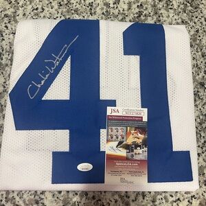 Autographed White and Blue Jersey